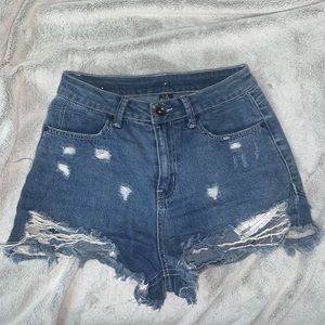Ripped Jean Shorts